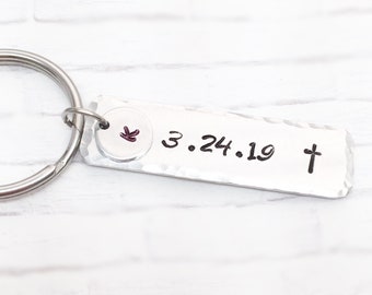 Confirmation keychain, baptism keychain, baptism jewelry, men baptism keychains, adult baptism gift, Christian keyring, teen baptism gifts,