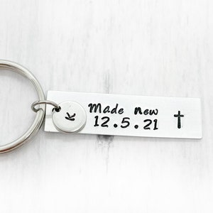 Made new keychains, baptism keychain, men baptism keychains, adult baptism gift, Christian keyring, teen baptism gifts, baptism gifts image 5