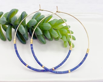 Gold hoop earrings, beaded hoop earrings, dainty bead hoop earrings, dangle gold earrings, big hoop earrings, hoop earrings, gold hoop