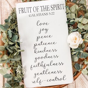 Fruits of the Spirit Sign, Bible Verse Sign, Farmhouse Wall Decor, Home Decor, Religious Decor, Galations sign, Wooden Sign, Wood Signs