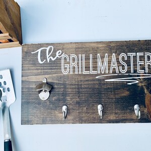 The Grillmaster, Outdoor Sign, Signs for Dad, Fathers Day Gifts, The Grillmaster sign, Wooden sign, Bottle opener, Gift ideas, For Dad