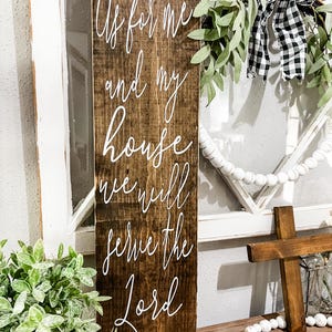 As For Me and My House We Will Serve The Lord, Rustic Wooden Sign, Joshua 24:15, Scripture Sign, Vertical Sign, Christian Home Decor, Verse