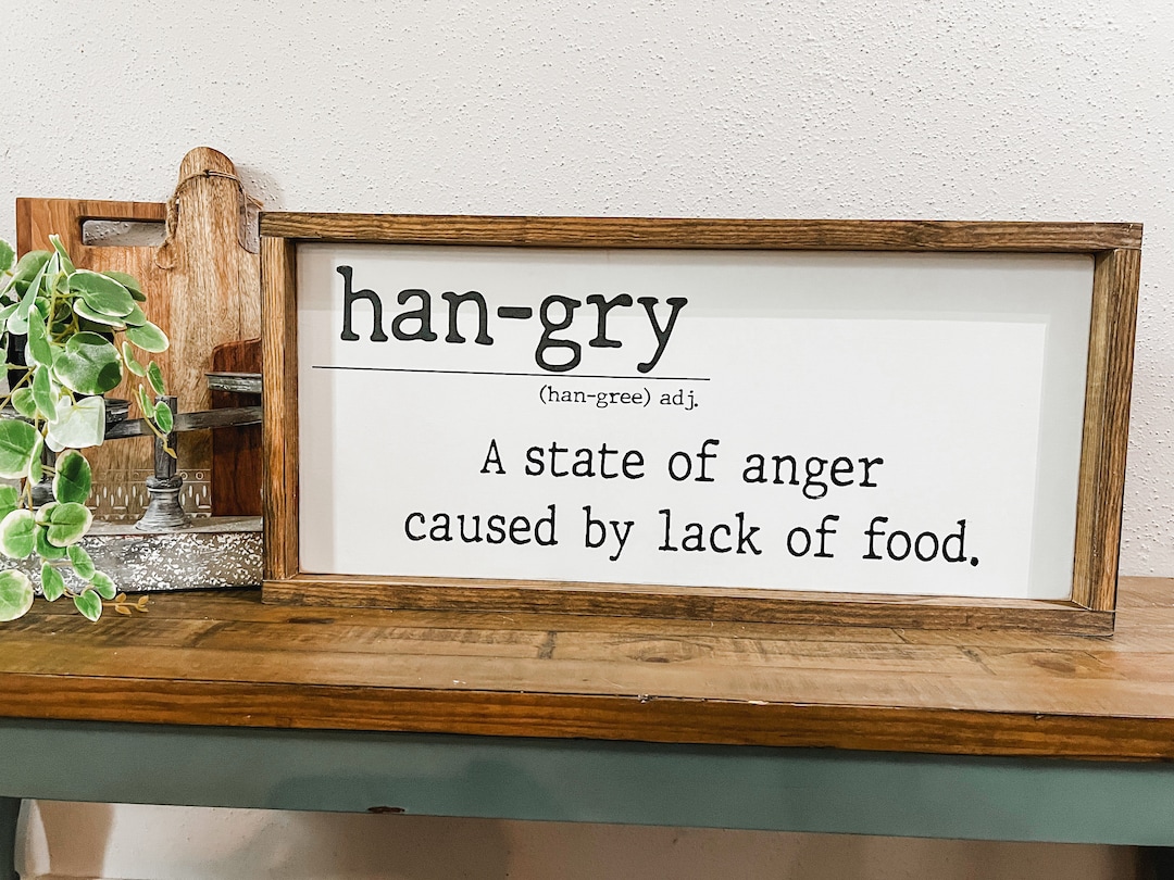 READY TO SHIP, Hangry Definition, Funny Kitchen Sign, Kitchen Sign ...