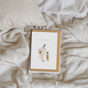 Tarjeta de felicitación: Mamá más fuerte / Tarjeta del Día de la Madre / Ilustración original