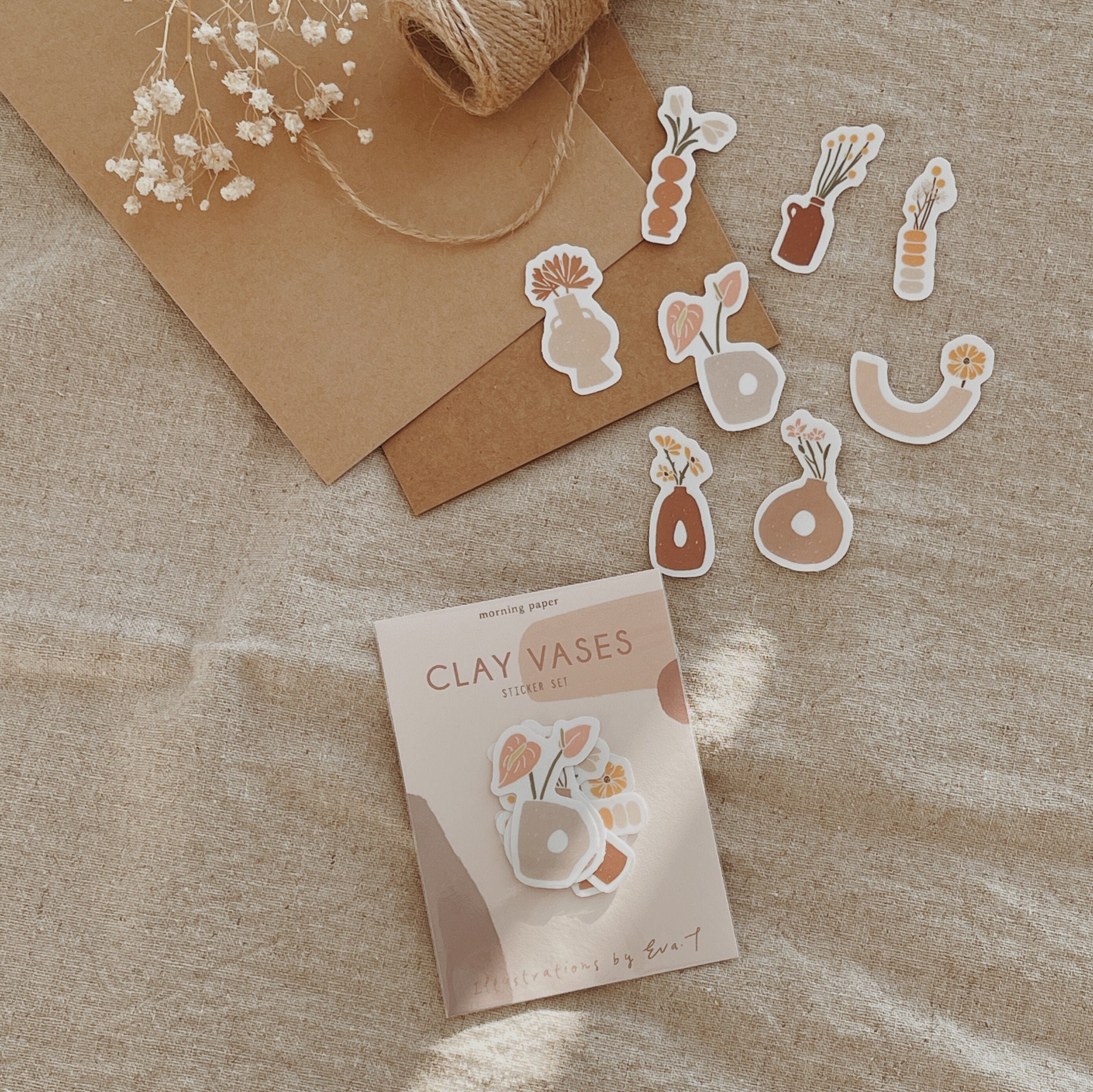 Sticker Set Clay Vases Etsy UK