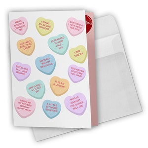 90DF Quotes Conversation Hearts Birthday Card  - 90 Day Greeting Card - 90DF Inspired- Reality TV Show Gift - Friend, Girlfriend, Fiance