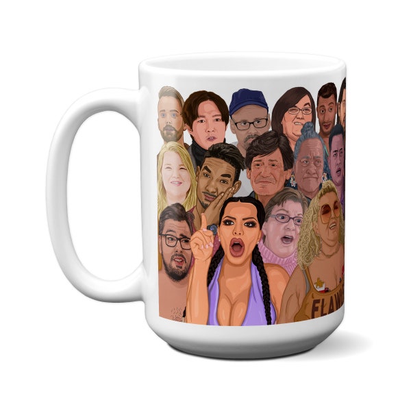 NEW Ultimate 90 Day Icon Crowd Mug - Original illustrations - Gift For Friend, Fiance - Darcey, Larissa, Zied, Chantel, Asuelu, Angela, Ed