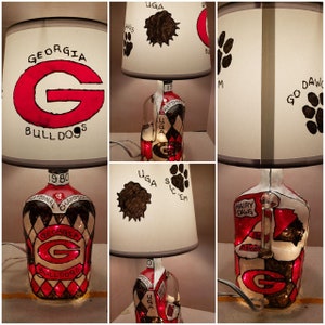 Made To Order* Large Crown Royal bottle, UGA lamp with shade and bulb kit