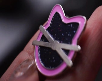 Galaxy Cat Pin | Soft Enamel | Glitter