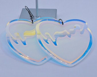 Dripping Heart Acrylic Hook Earrings