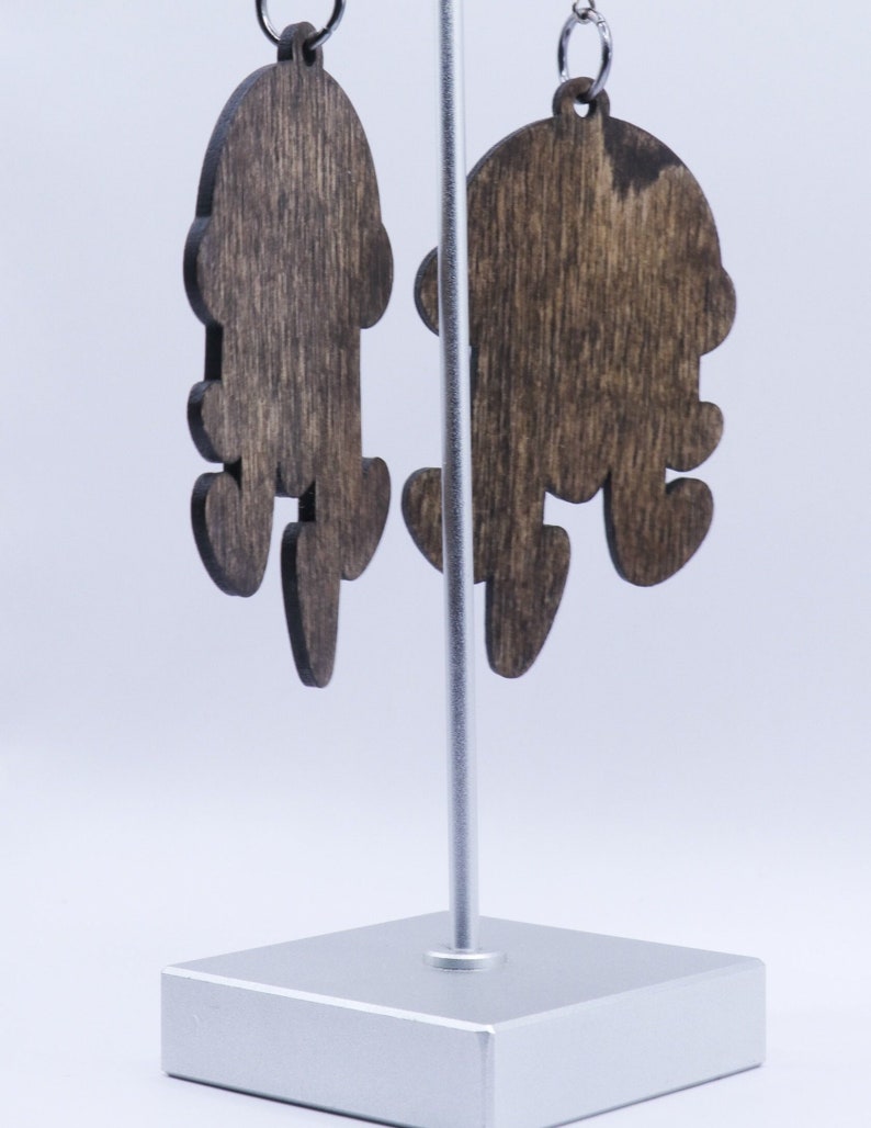 Laser Cut & Engraved Jellyfish Squid Basswood Earrings Etsy