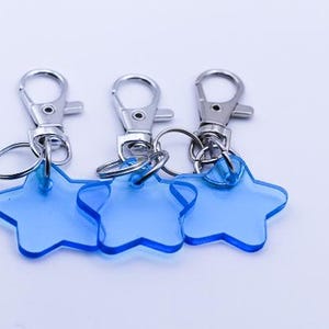 Mini Star Acrylic Backpack Keychain | Transparent Blue Star Keychain | Cute Bag Charm | Trendy Backpack Accessory | Unique Keychain Gift