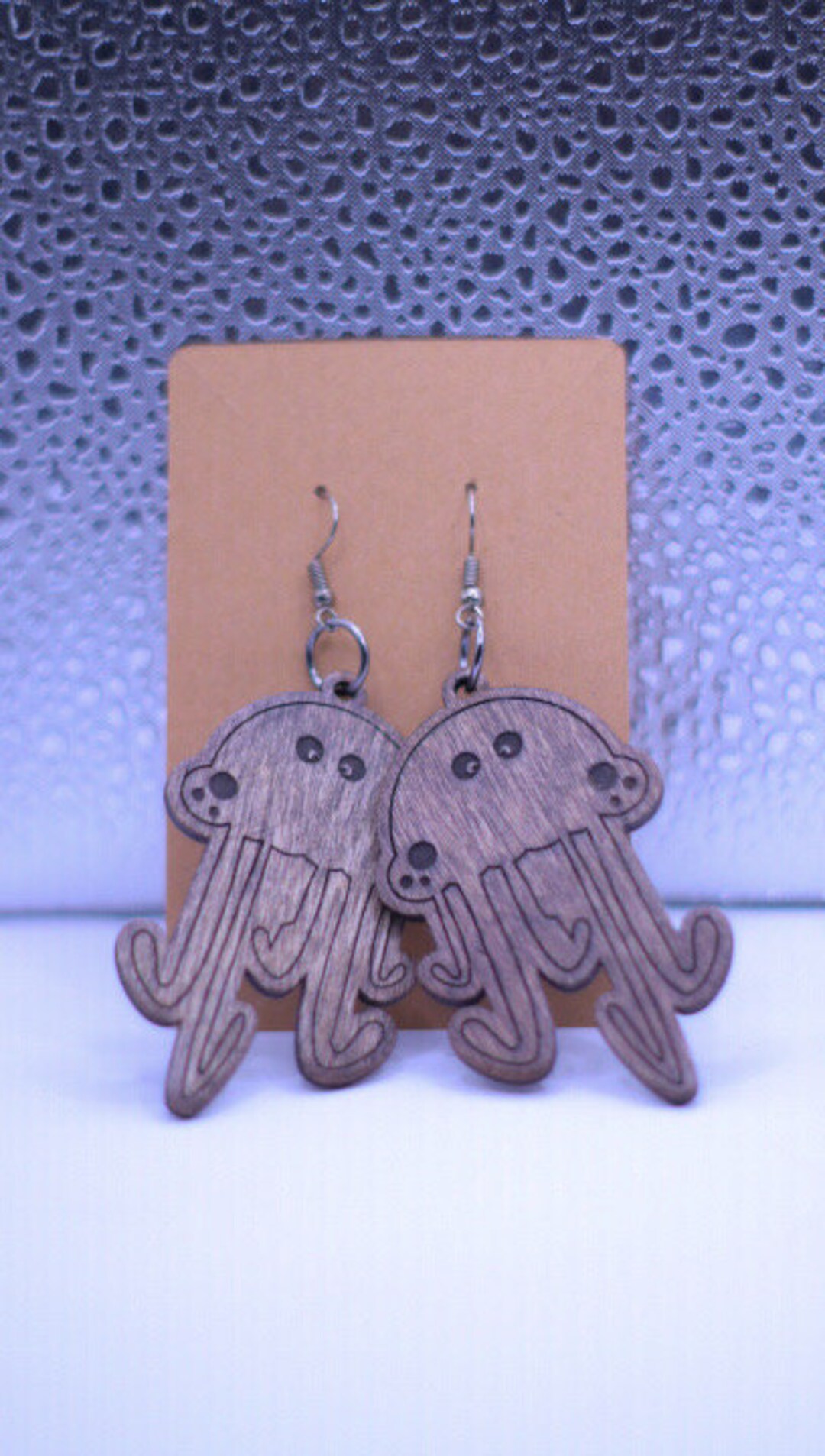 Laser Cut & Engraved Jellyfish Squid Basswood Earrings Etsy