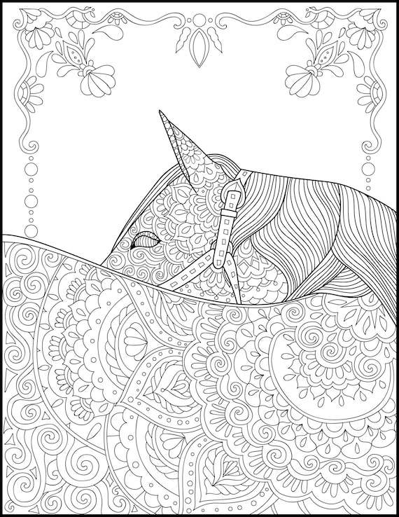 Printable Coloring Page Adult Coloring Pages Horse Etsy