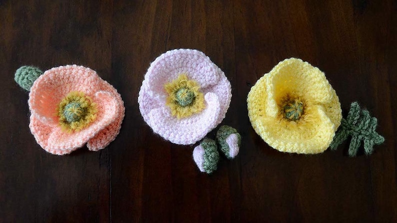 Crochet Flower Pattern Iceland Poppy image 3