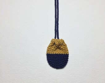 Indigo + Goldenrod // Small Pouch Necklace