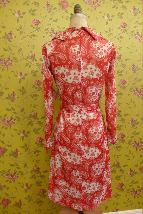 Vintage Orange Paisley California Girl Shirtdress - image 3