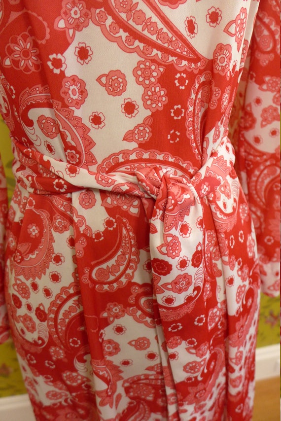 Vintage Orange Paisley California Girl Shirtdress - image 2