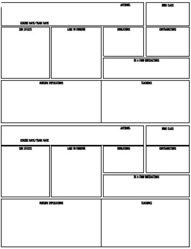 DRUG CARD TEMPLATE - Etsy