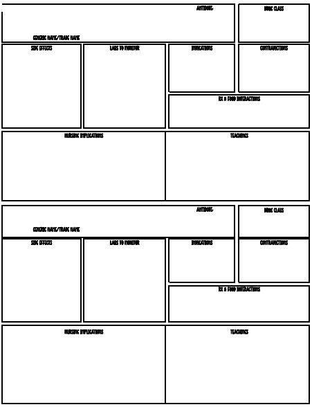 DRUG CARD TEMPLATE - Etsy