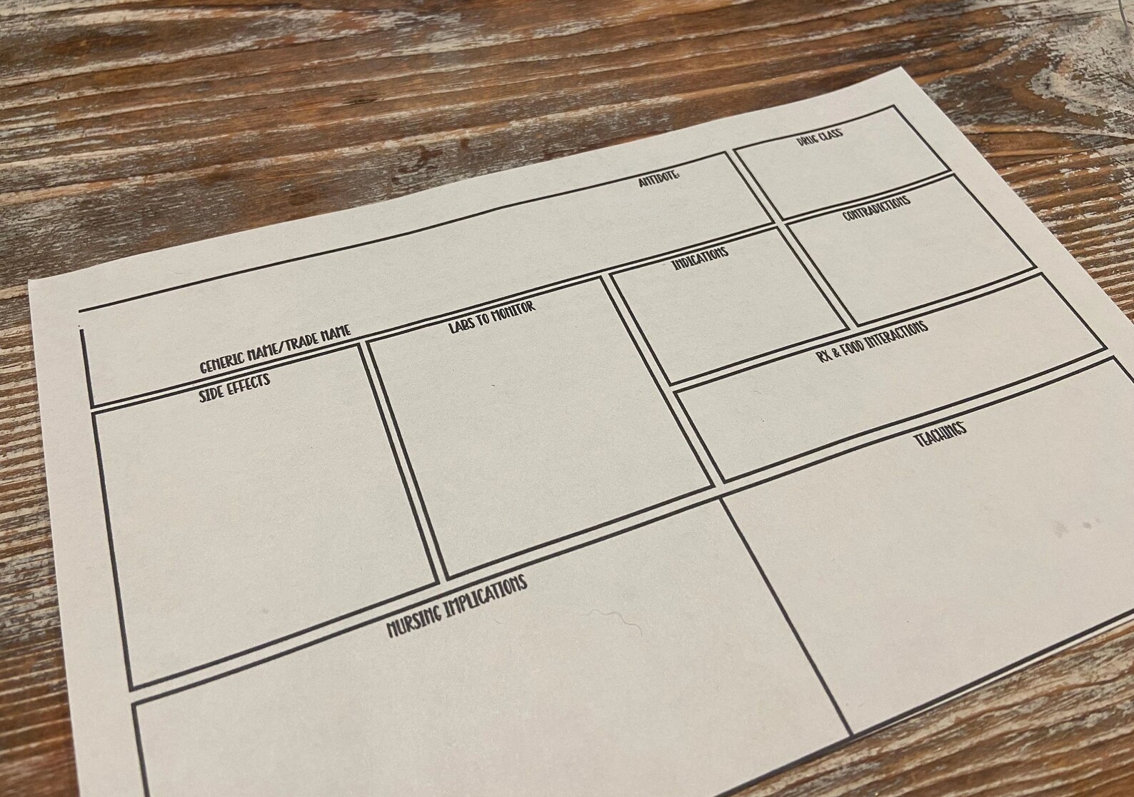 DRUG CARD TEMPLATE - Etsy