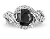 Classy Enchanted Disney Villains Maleficent 2 CT. Enhanced Black Diamond Thorn Engagement Ring in Two-Tone Plated-Wedding-Anniversary Ring