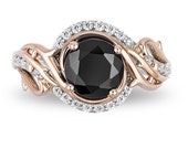 Unique Enchanted Disney Villains Maleficent 2 CT. Enhanced Black Diamond Thorn Engagement Ring in Two-Tone Plated-Wedding-Anniversary Ring