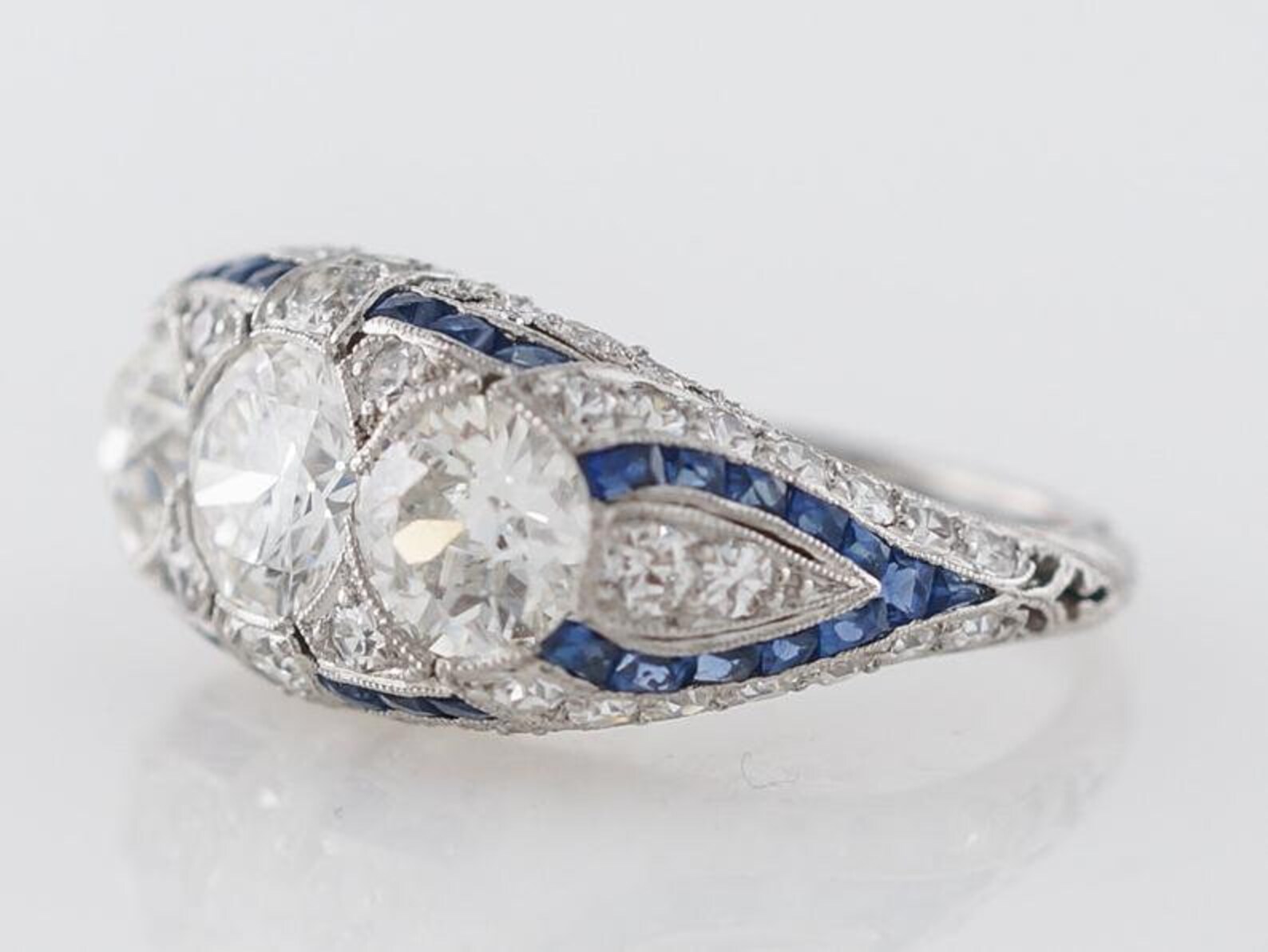 2.00 ct Three Stone RingArt Deco DesignSimulant Etsy