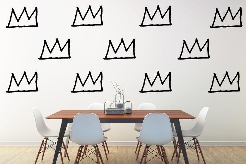 Basquiat Crown Vinyl Wall Sticker Wall Decal Etsy