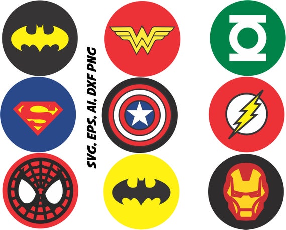 superhero logos svg captain america ironman batman etc in etsy