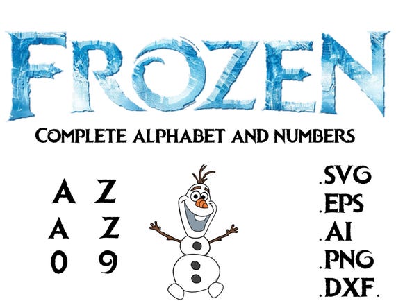 Download Disney Frozen font Alphabet and numbers in svgaiepsdxfpng ...