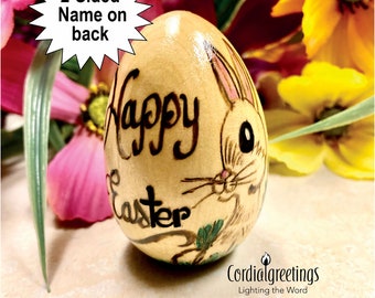 Wooden Easter egg - Happy Easter - personalized Easter - Easter gift for kids - baptism gift - christian gifts - hand painted egg - orthodox