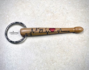 Customized drumstick keychain - personalized drum key chain - drummer key ring- grad gift- snare drum keychain - drummer gift - valentines