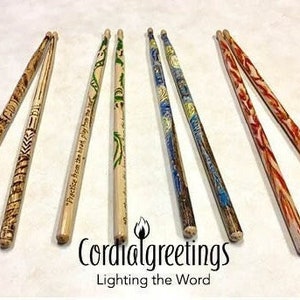 Personalized drumsticks - Custom drumsticks - snare 5a drumsticks - handpainted - grad gift - drummer gift - color stick - hickory -vday
