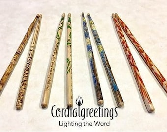 Personalized drumsticks - Custom drumsticks - snare 5a drumsticks - handpainted - grad gift - drummer gift - color stick - hickory - bestman