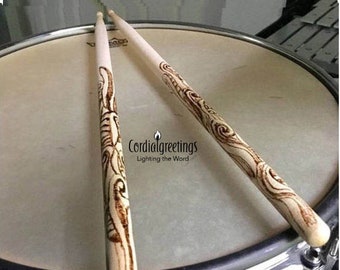 Personalized drumsticks - Custom made drum sticks - snare drum sticks - dci - drummer gift - customized drumsticks - music- cool designs