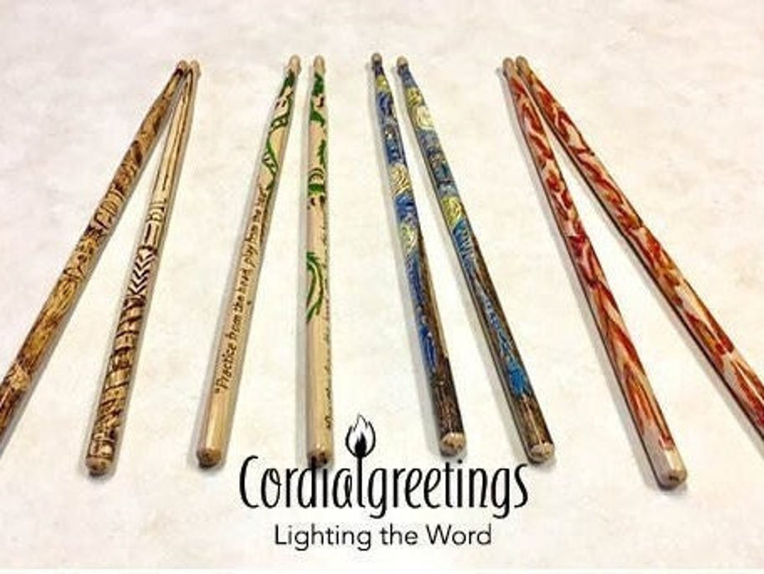 Personalized Drumsticks With 5A Size Custom Laser Engraved Wooden Drum