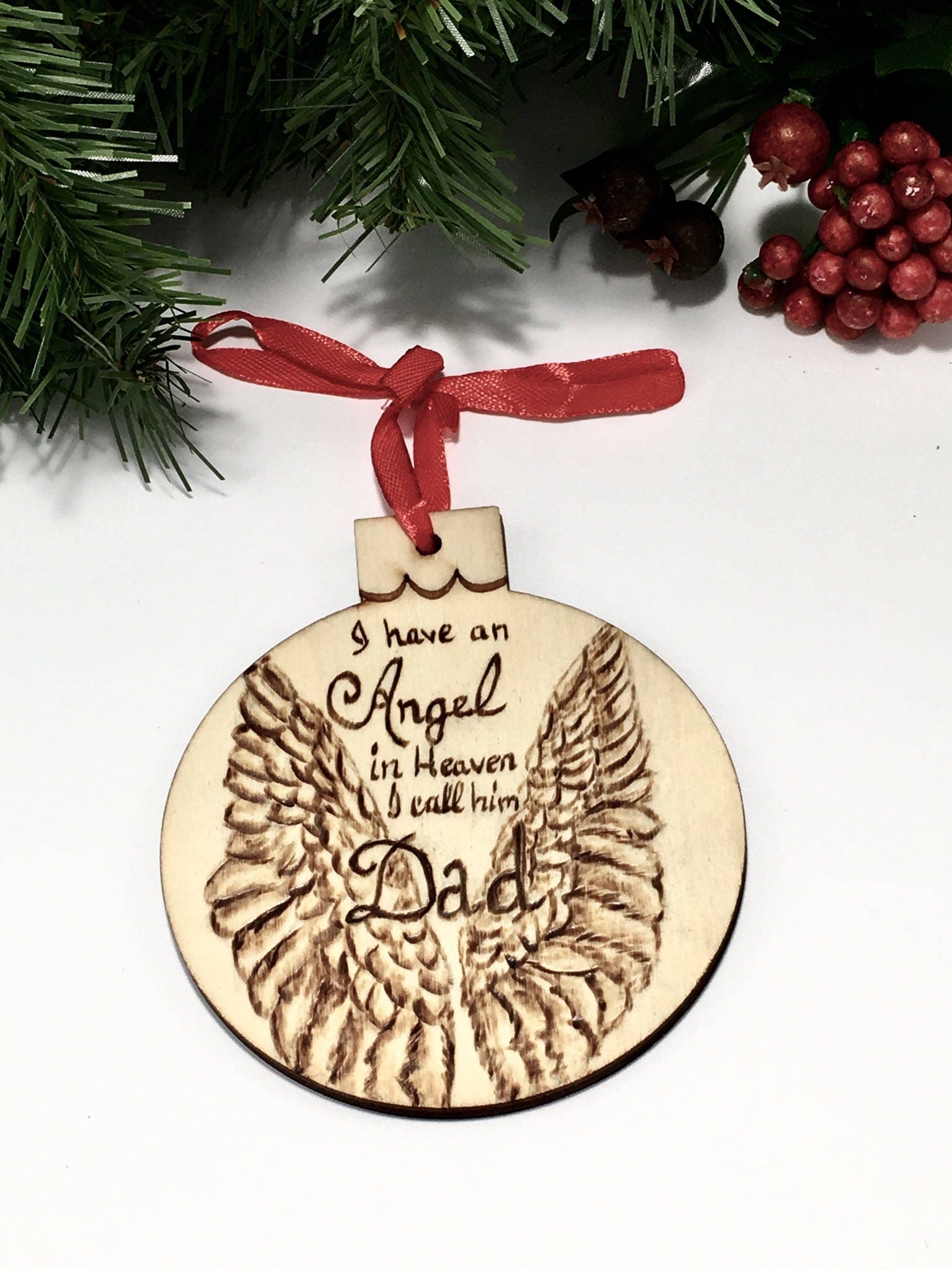 Memorial Ornaments Christmas in Heaven Memorial Gift Dad Etsy