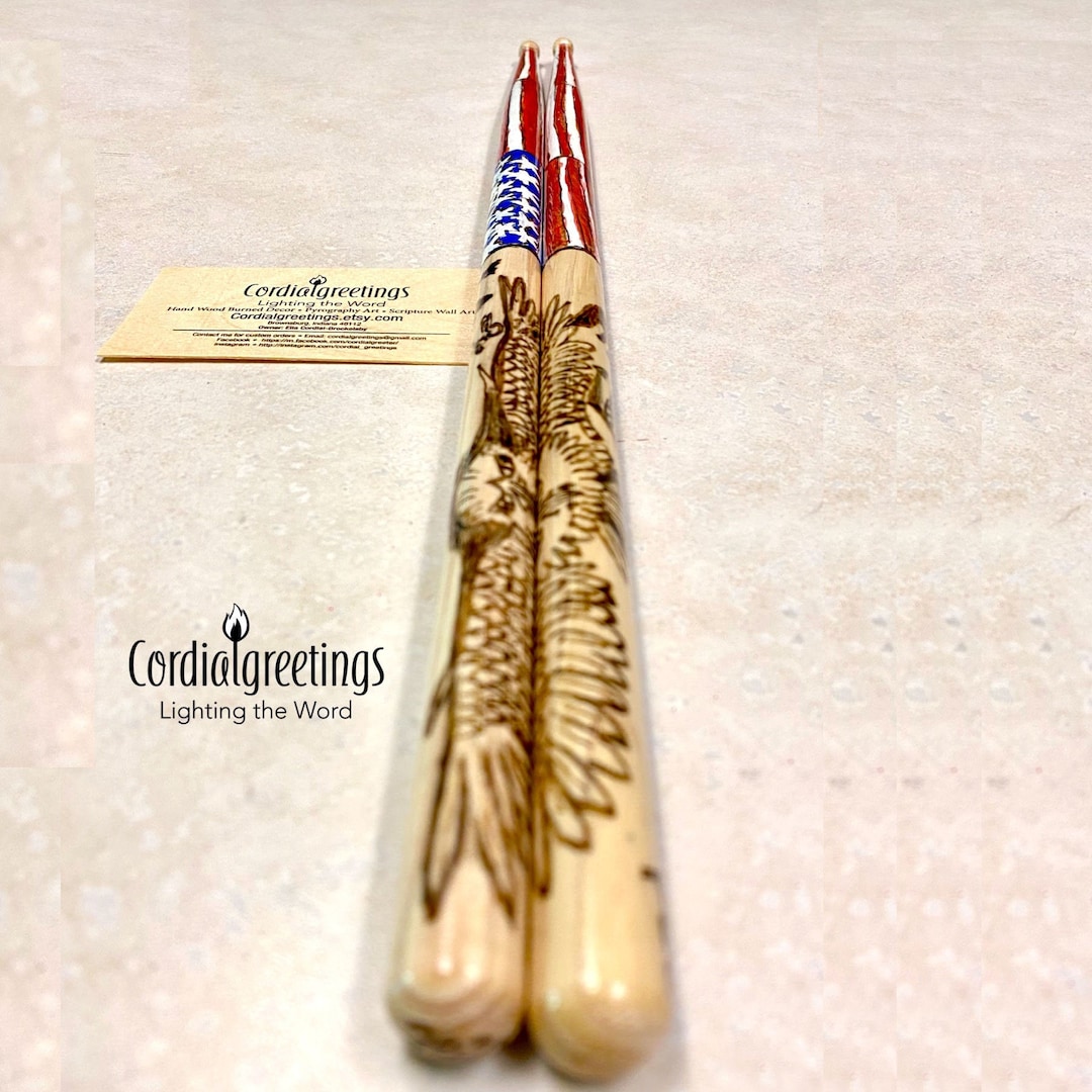Personalized Drumsticks Custom Made Drum Sticks Patriotic Usa Drummer