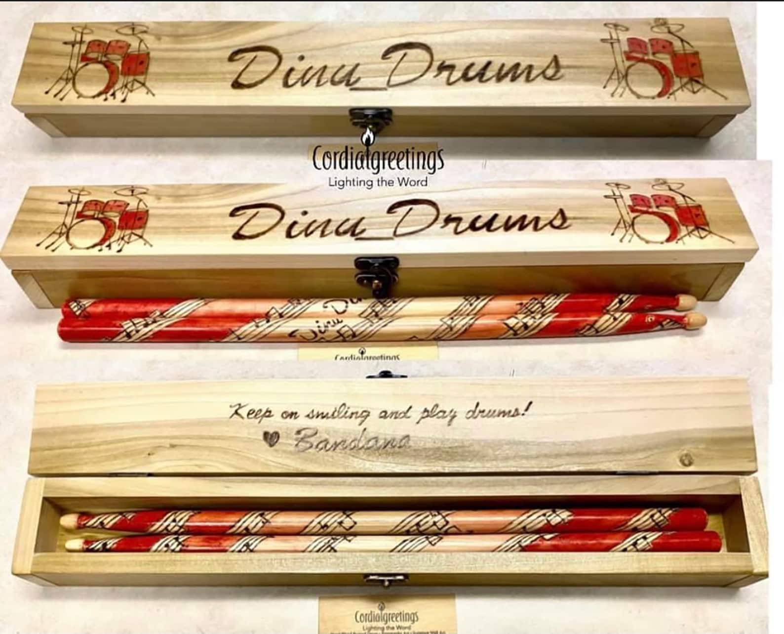 Drumstick Box Set Drumstick Box Drumstick Case Etsy
