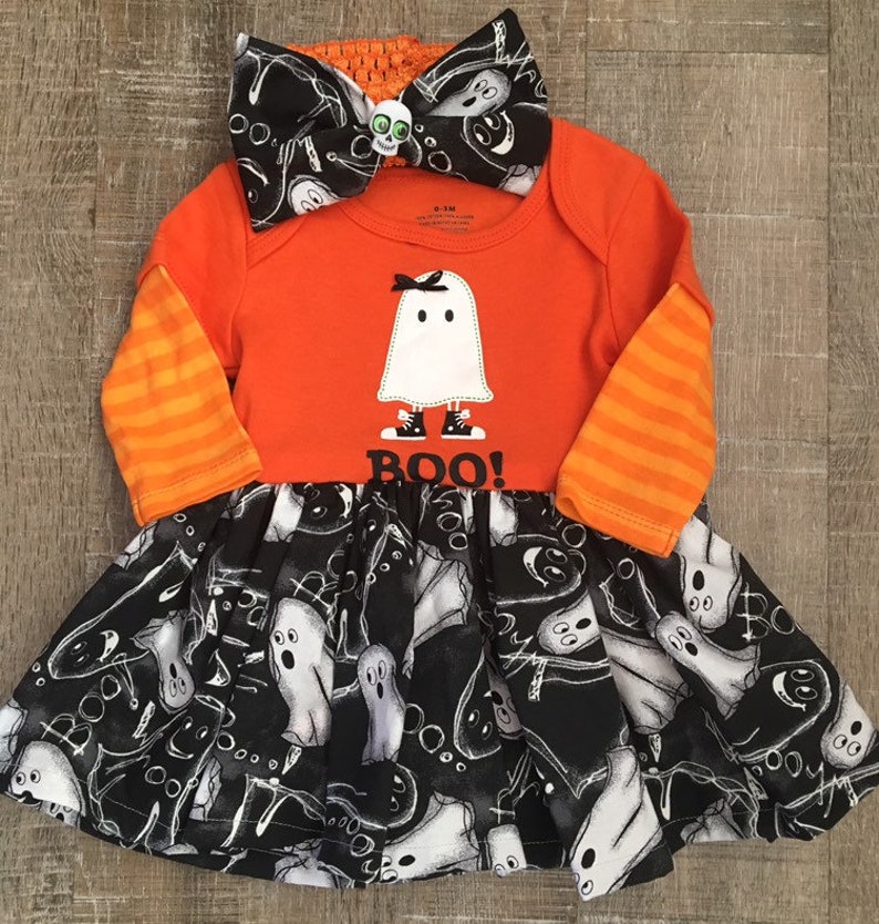 0-3 month ghost costume baby ghost outfit Halloween dress Ghost dress ghost dress ghoul dress baby girl ghost dress ghoul costume