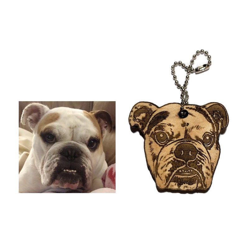 Custom Dog Keychain Custom Pet Portrait Keychain Etsy