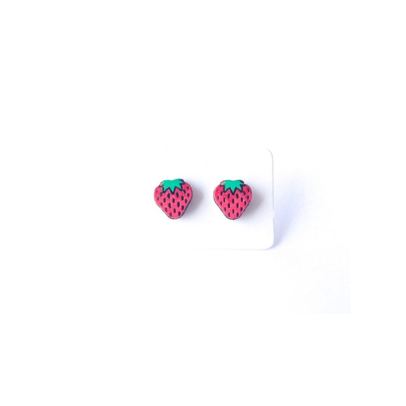 strawberry stud earrings
