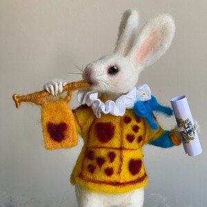 The Herald Rabbit/white Rabbit/alice Rabbit Art Doll/needlefelted ...