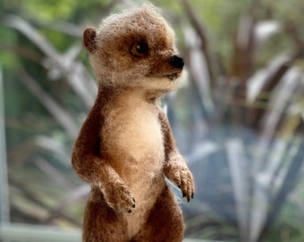 Meerkat/Needle Felted Meerkat/Meerkat Sculpture/Felt Meerkat/Meerkat Ornament/Meerkat Doll/Needle Felted Animal/Wildlife art