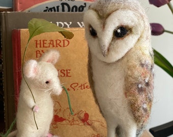 Barn Owl/Miniature Barn Owl/Needle Felted Owl/OOAK Barn Owl/Felt Owl/Owl Gift/Owl Lover Gift/Felted Barn Owl/Owl Ornament/Needle Felt Animal