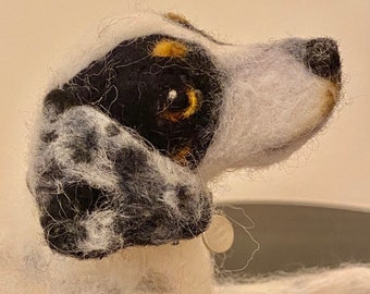 Needle Felted Dog/Pointer/English Pointer/Dog Sculpture/OOAK Felted Dog/Pet Loss Gift/Memorial Pet Portrait/Pet sculpture/Felted Dog