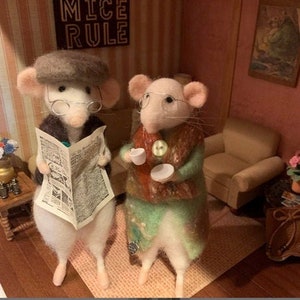 Felt Mouse/Newspaper Mice/Mouse/Mouse ornament/Cute Mouse/Mice/Mice ornaments/Needle felted  Mice/Needle felt Mouse/Mouse Gift/Mouse doll