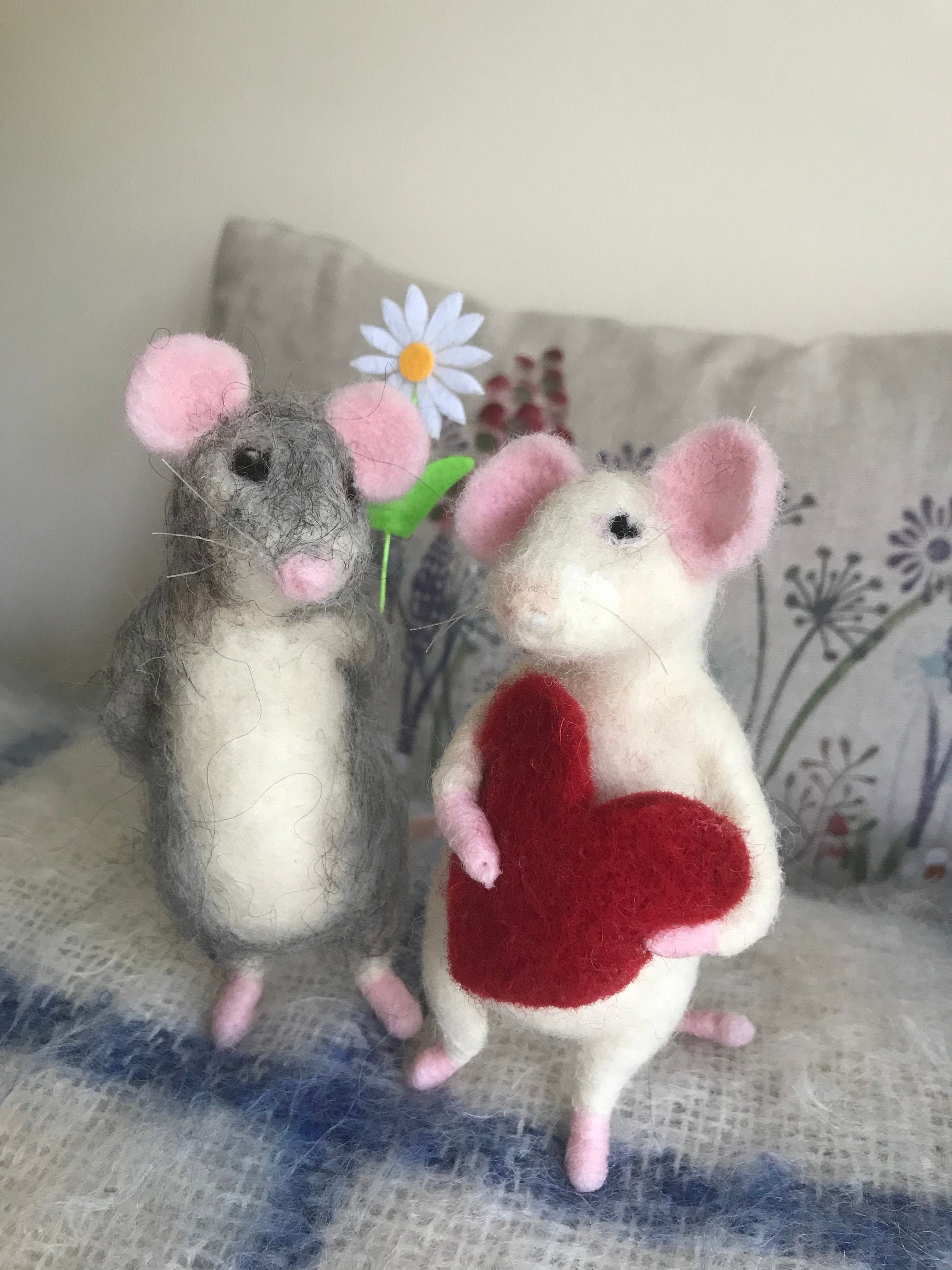Felt Mice/mr and Mrs Mice/mouse/mouse Ornament/cute Mouse/mice
