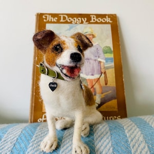 Nadel gefilzter Jack Russel Terrier/Jack Russel Porträt/Jack Russel Geschenk/Nadelfilz Haustier Skulptur/Haustier Verlust Geschenk/Tier Gedenkstätte/Haustier Porträt